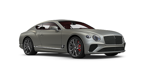 Bentley Lisboa Bentley GT Speed coupe in Extreme Silver paint front 34